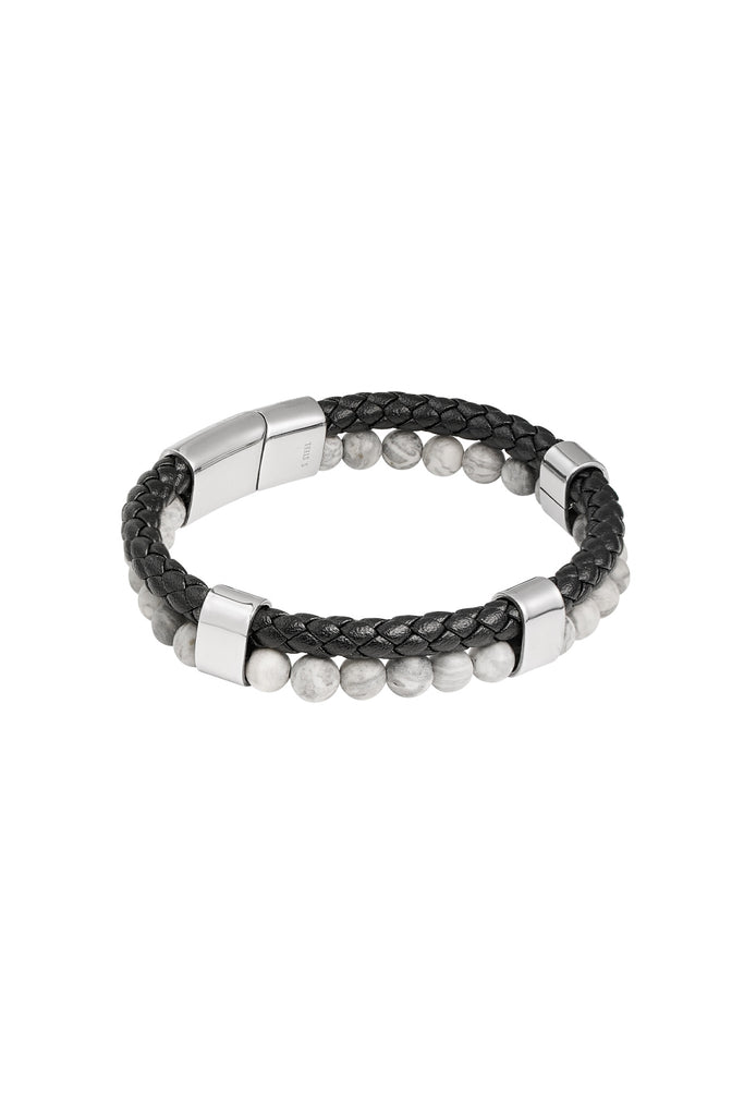 Bracelet double braid and beads | MEN