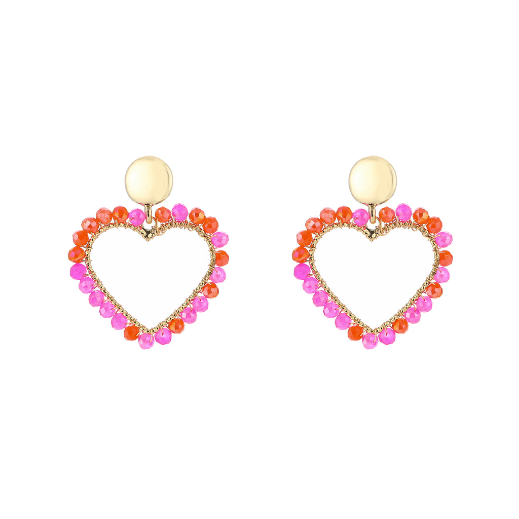 Beaded hearts earrings
