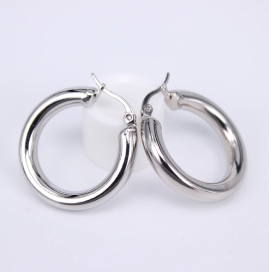 Hoop earrings plain 30 mm