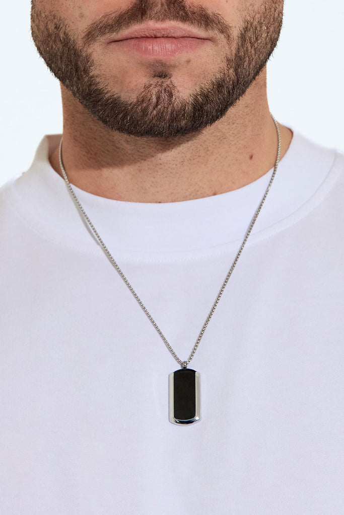 Necklace plate black | MEN