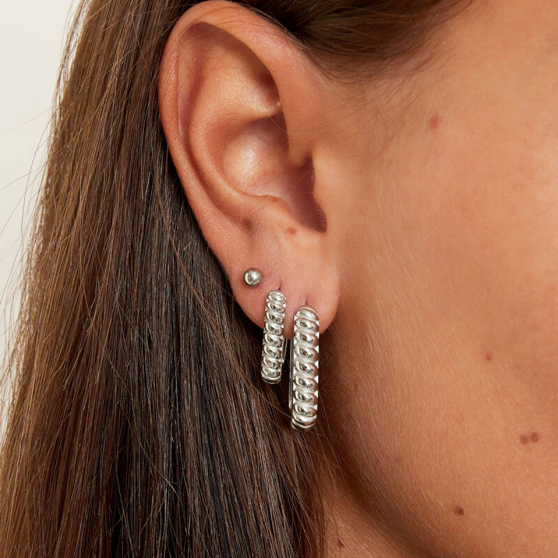 Rectangle earrings baguette large
