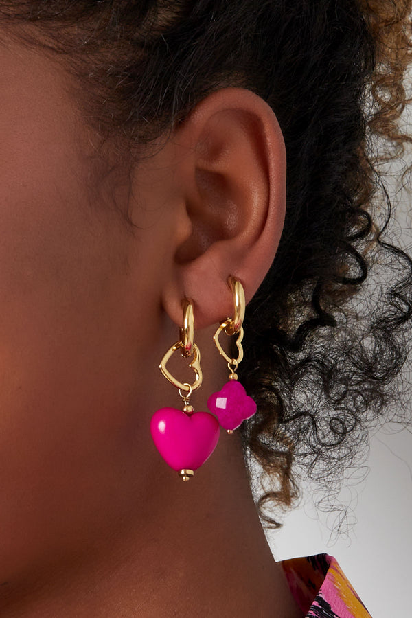 Earrings lined & colour heart