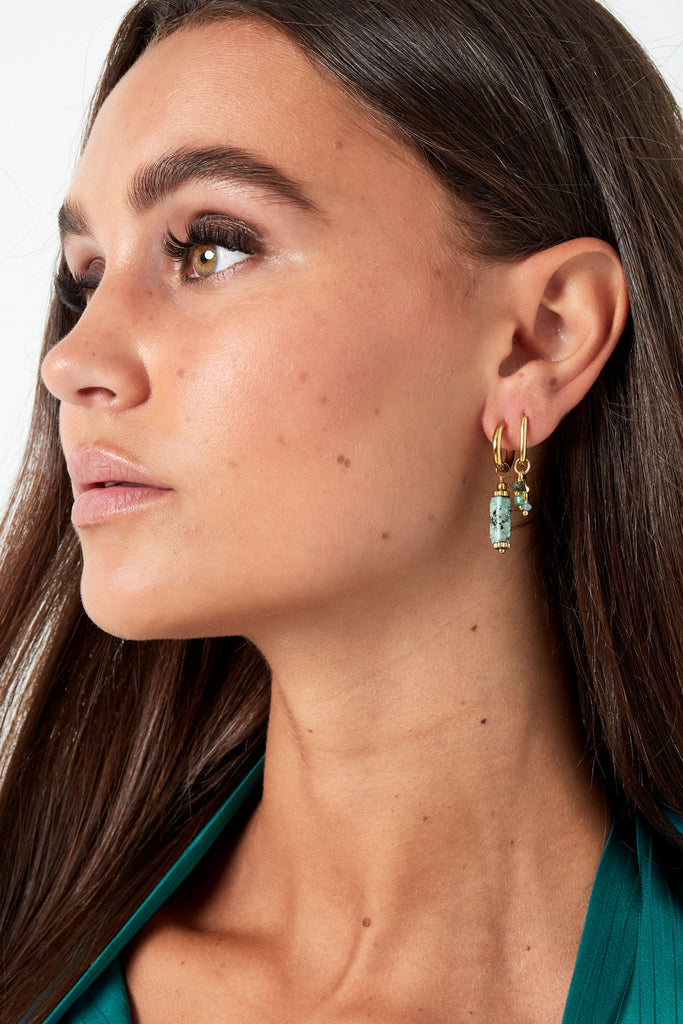Rectangle earrings colourful