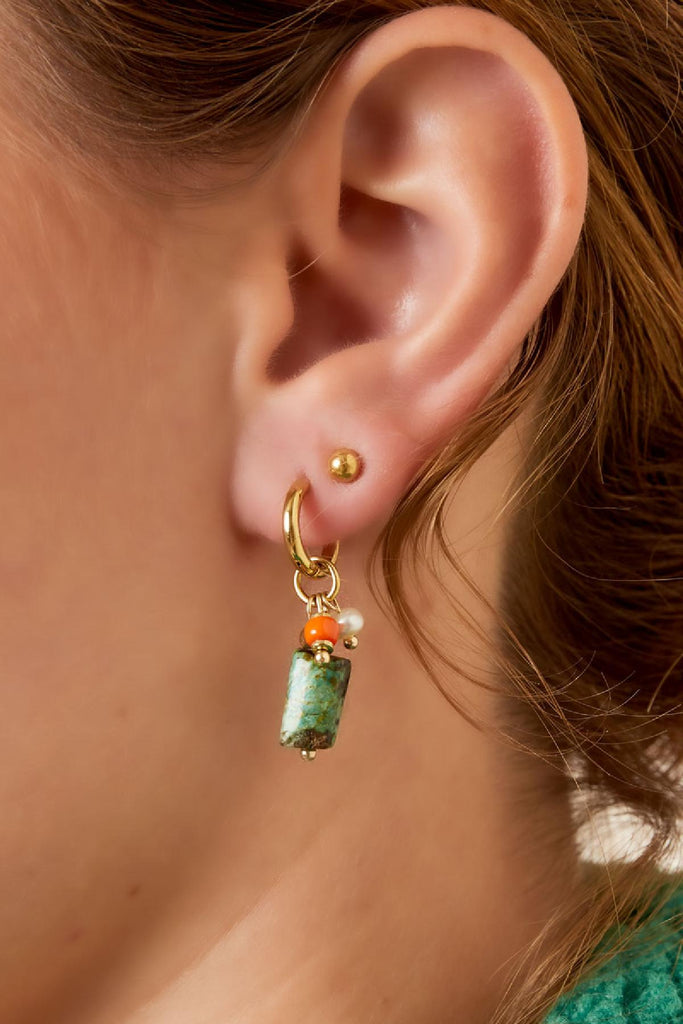Earrings color bar & beads