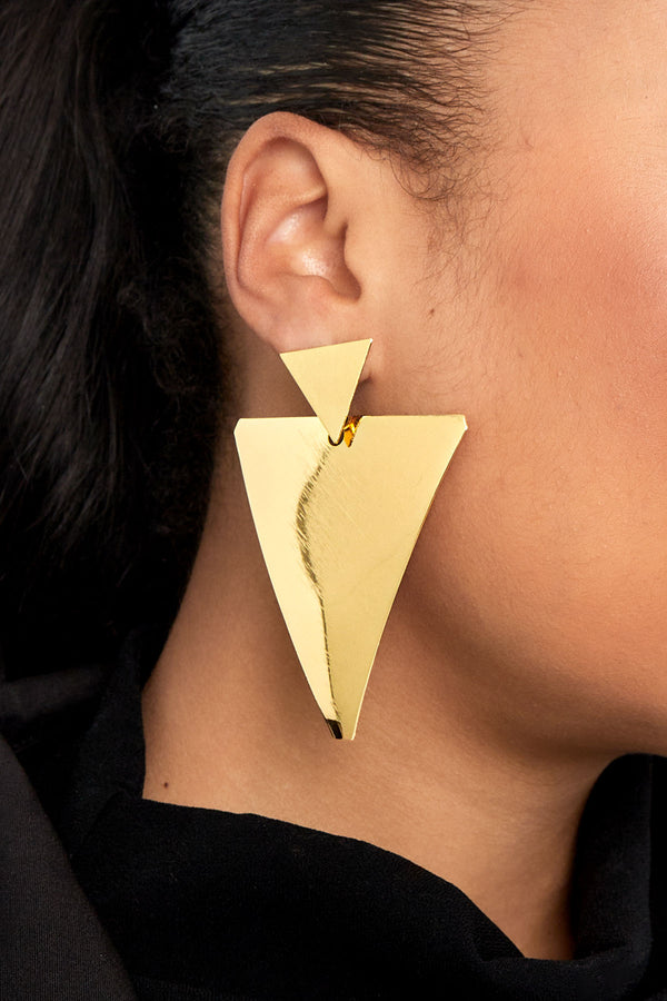 Earrings double triangle