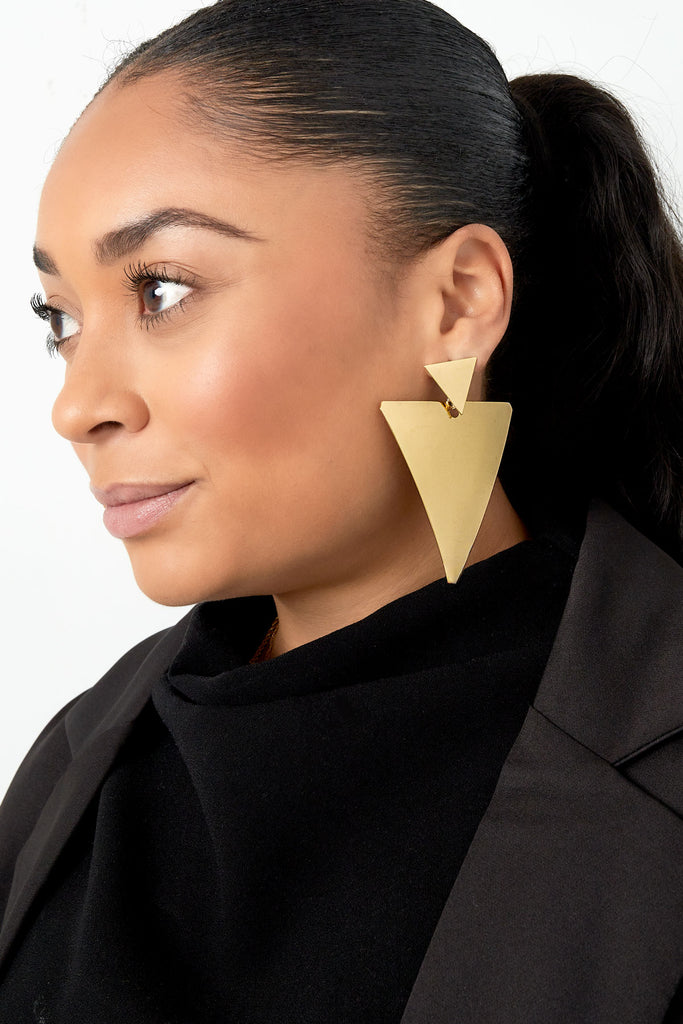 Earrings double triangle