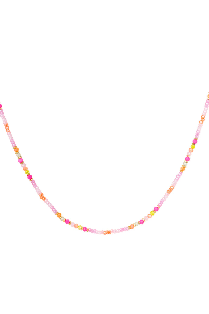 Bead necklace multi pastel