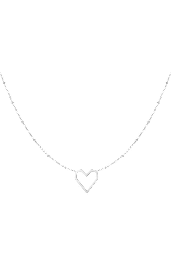 Necklace lined heart big