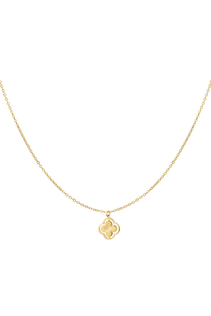 Necklace clover lined double