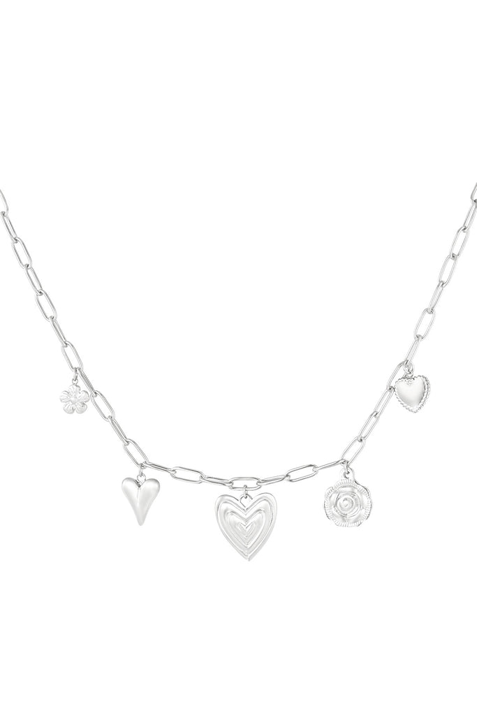 Necklace floating heart charms