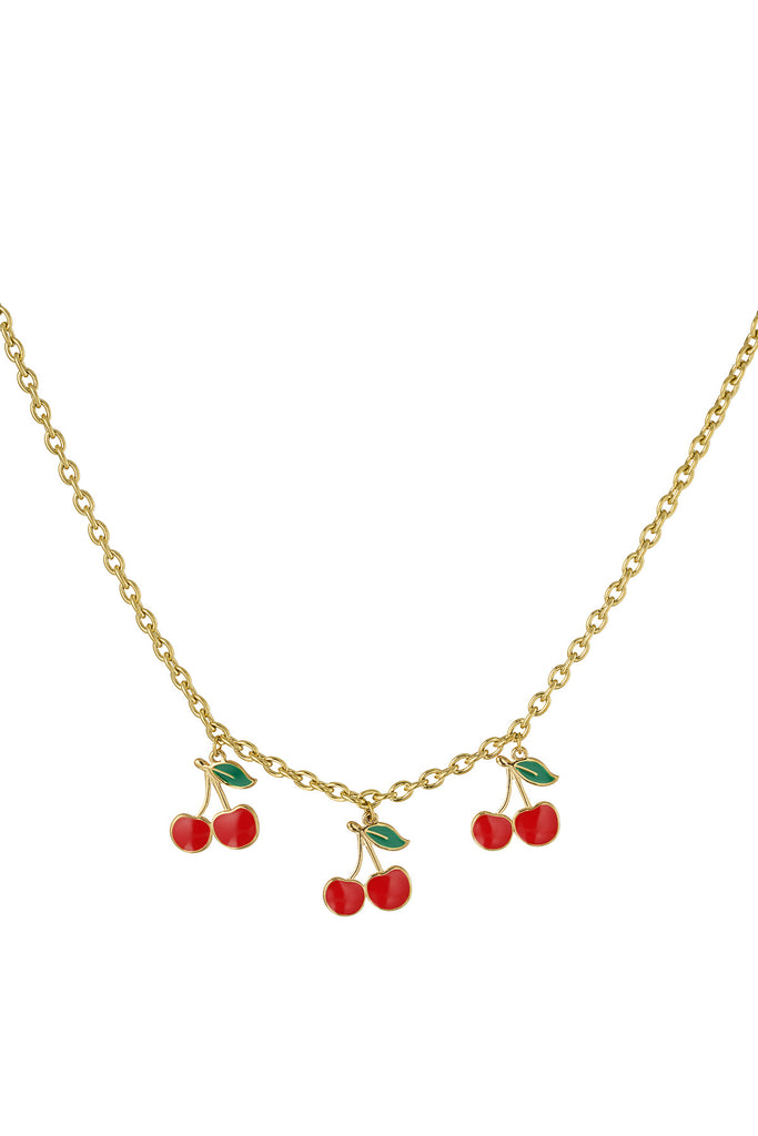 Necklace triple cherry