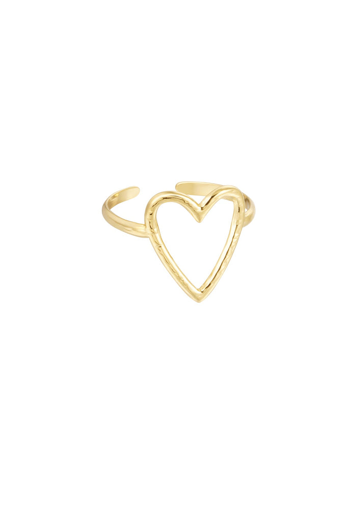 Ring big lined heart