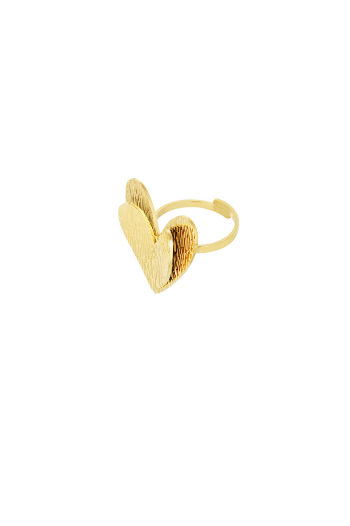 Statement ring double heart