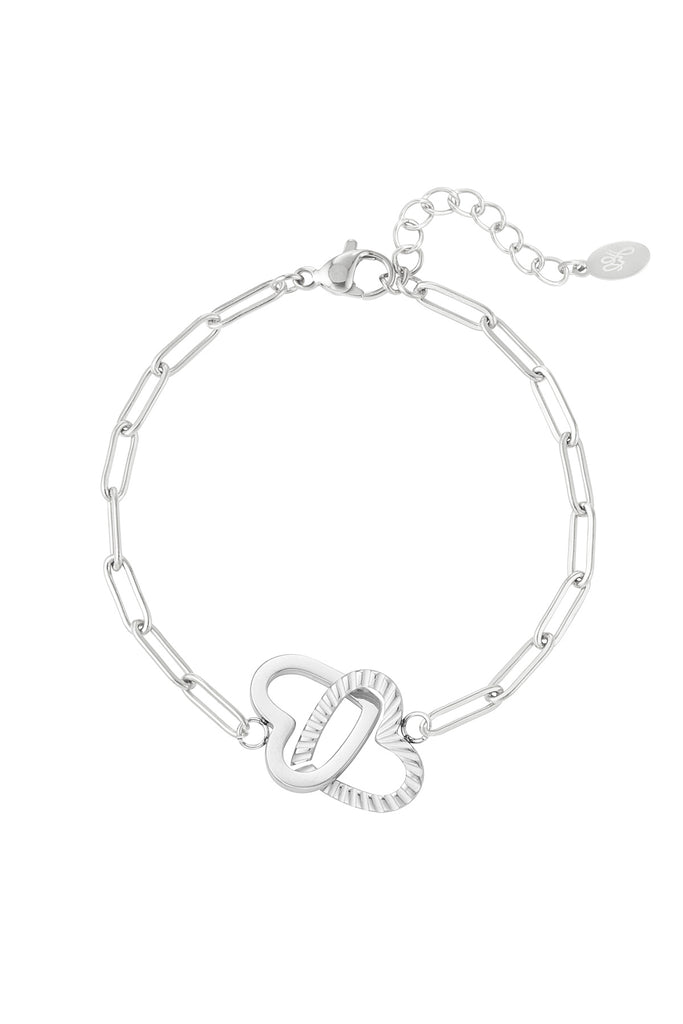 Chain bracelet intertwined hearts