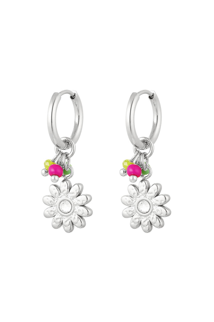 Earrings beads flower