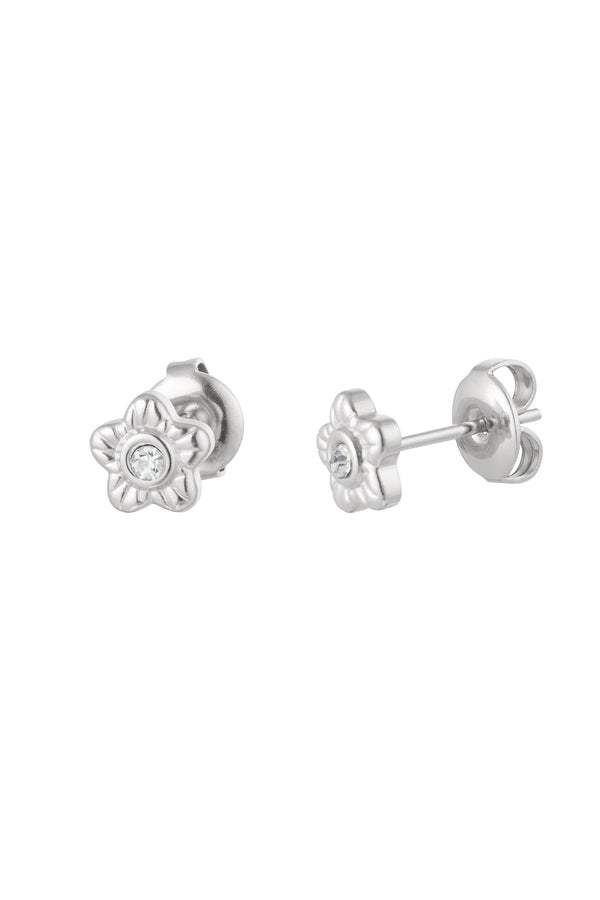 Stud earrings flower with shine