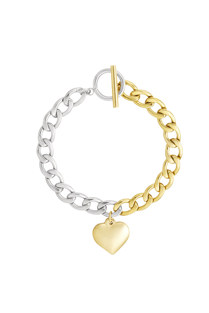 Chunk chain bracelet heart