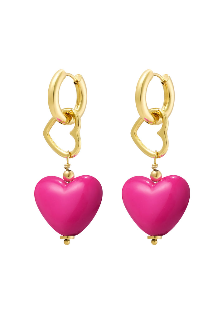 Earrings lined & colour heart