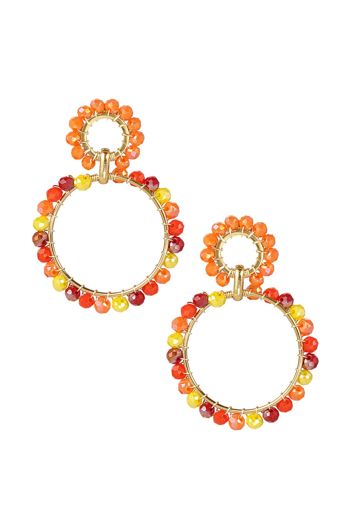 Earrings colourful beads circles