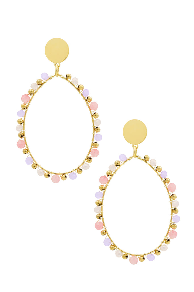 Oval earrings beads
