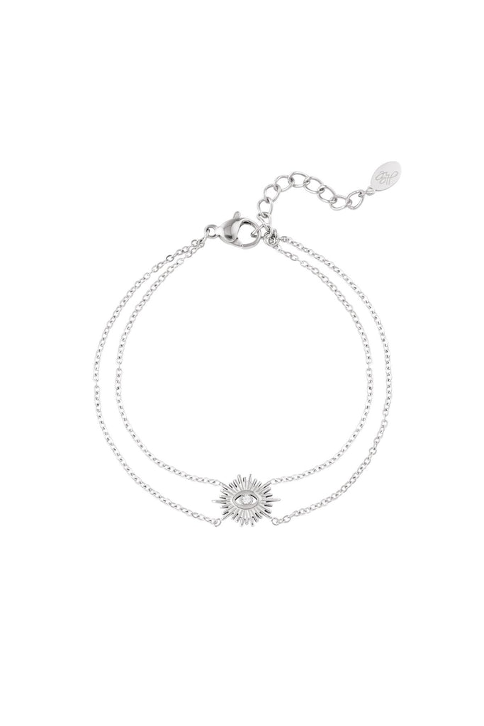 Bracelet double chain with charm