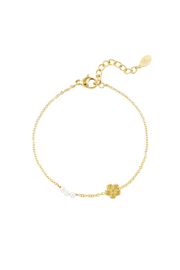 Bracelet flower with pearls