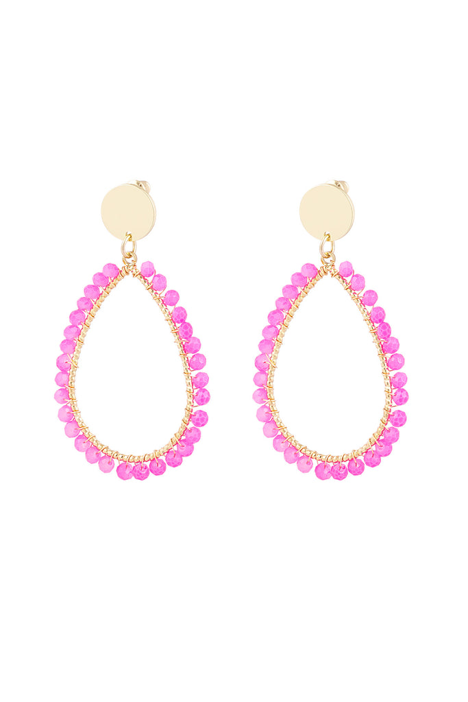 Oval earrings beaded