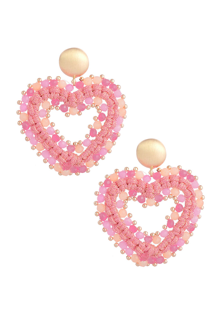 Earrings beaded heart mix