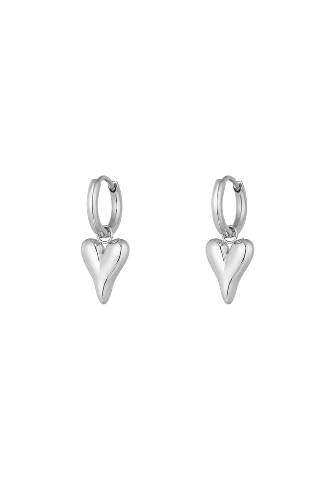 Earrings heart pendant small