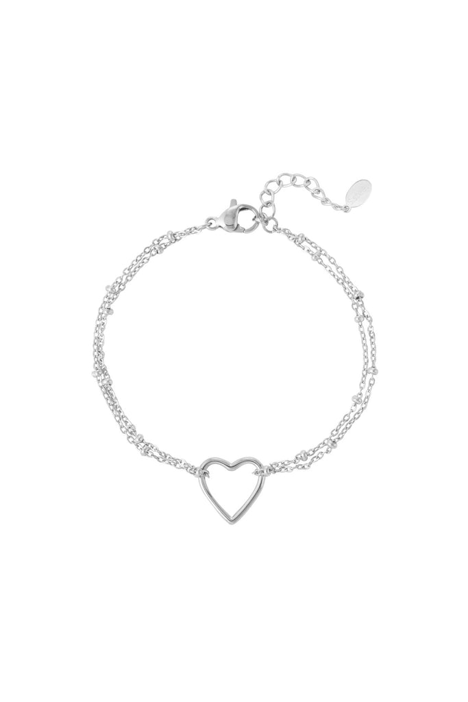 Bracelet double lined heart