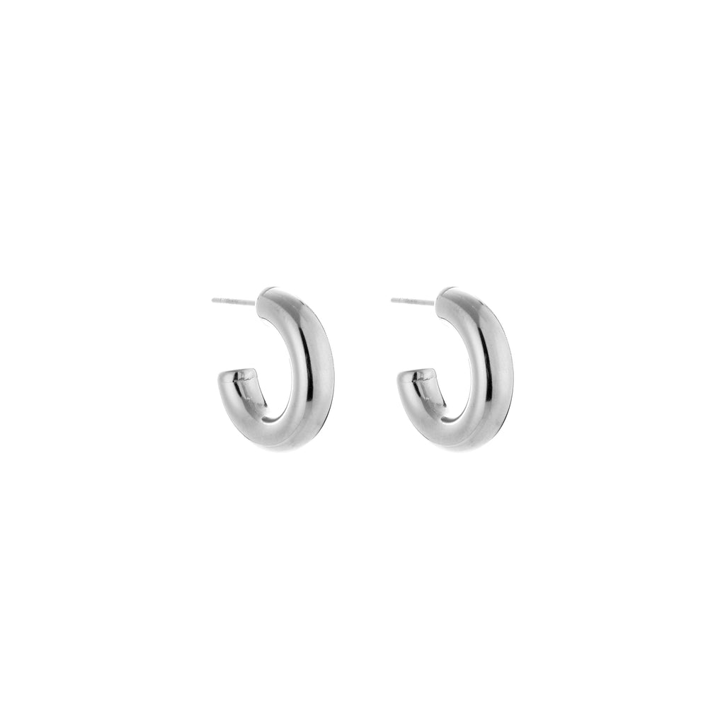 Stud hoop earrings thick plain