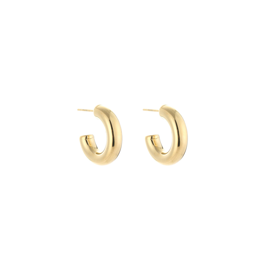 Stud hoop earrings thick plain