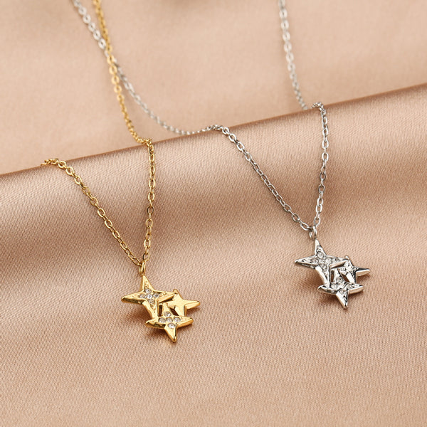Necklace three stars shine