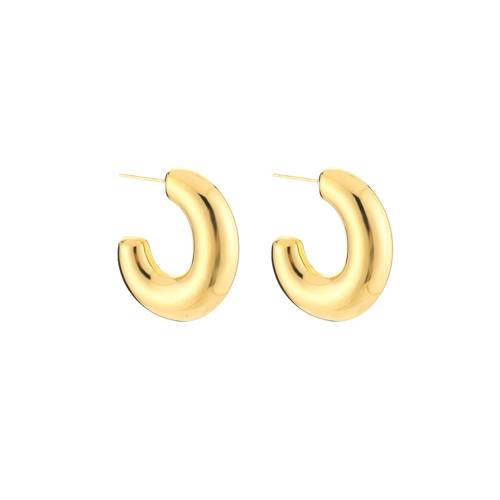 Stud hoop earrings thick
