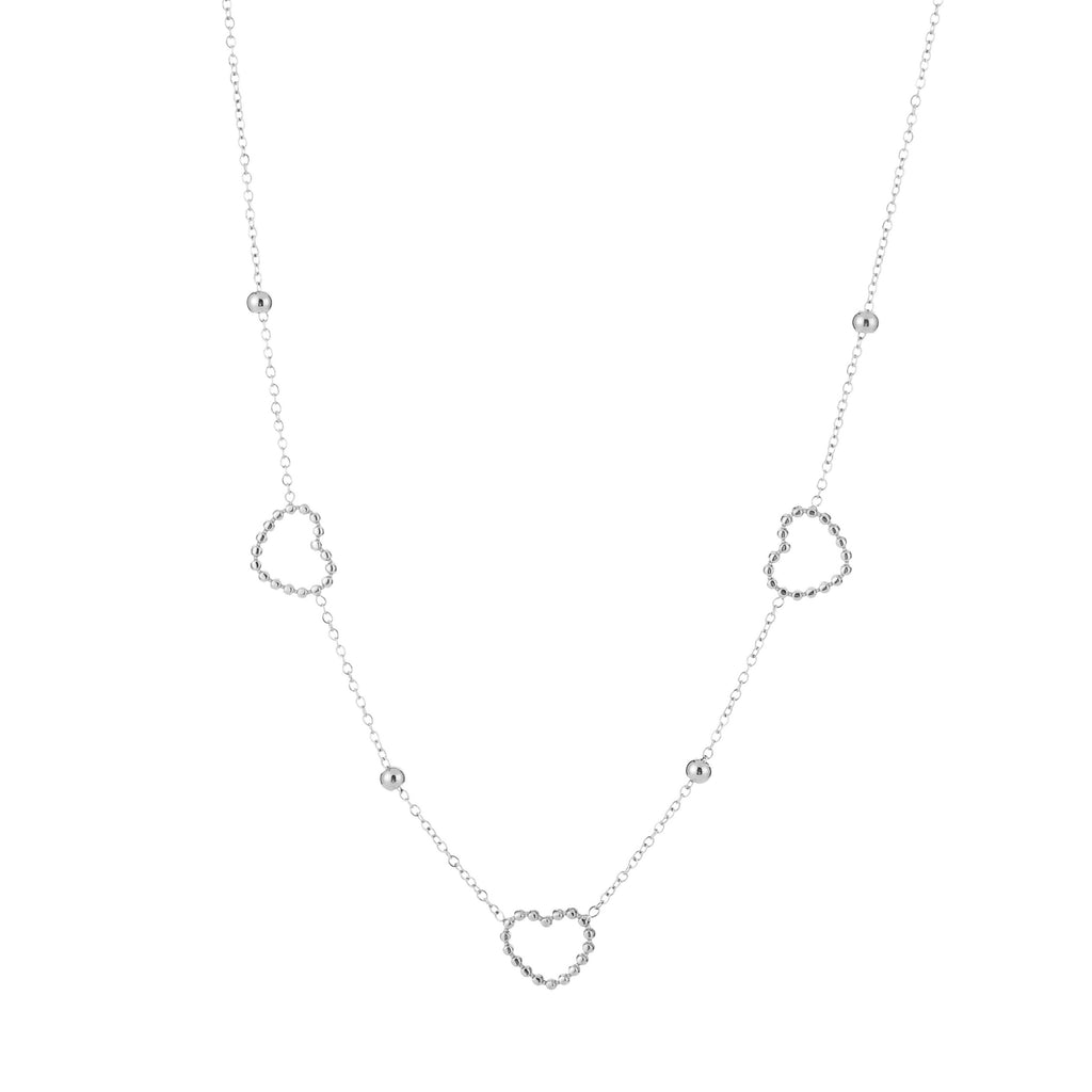 Necklace three hearts dots