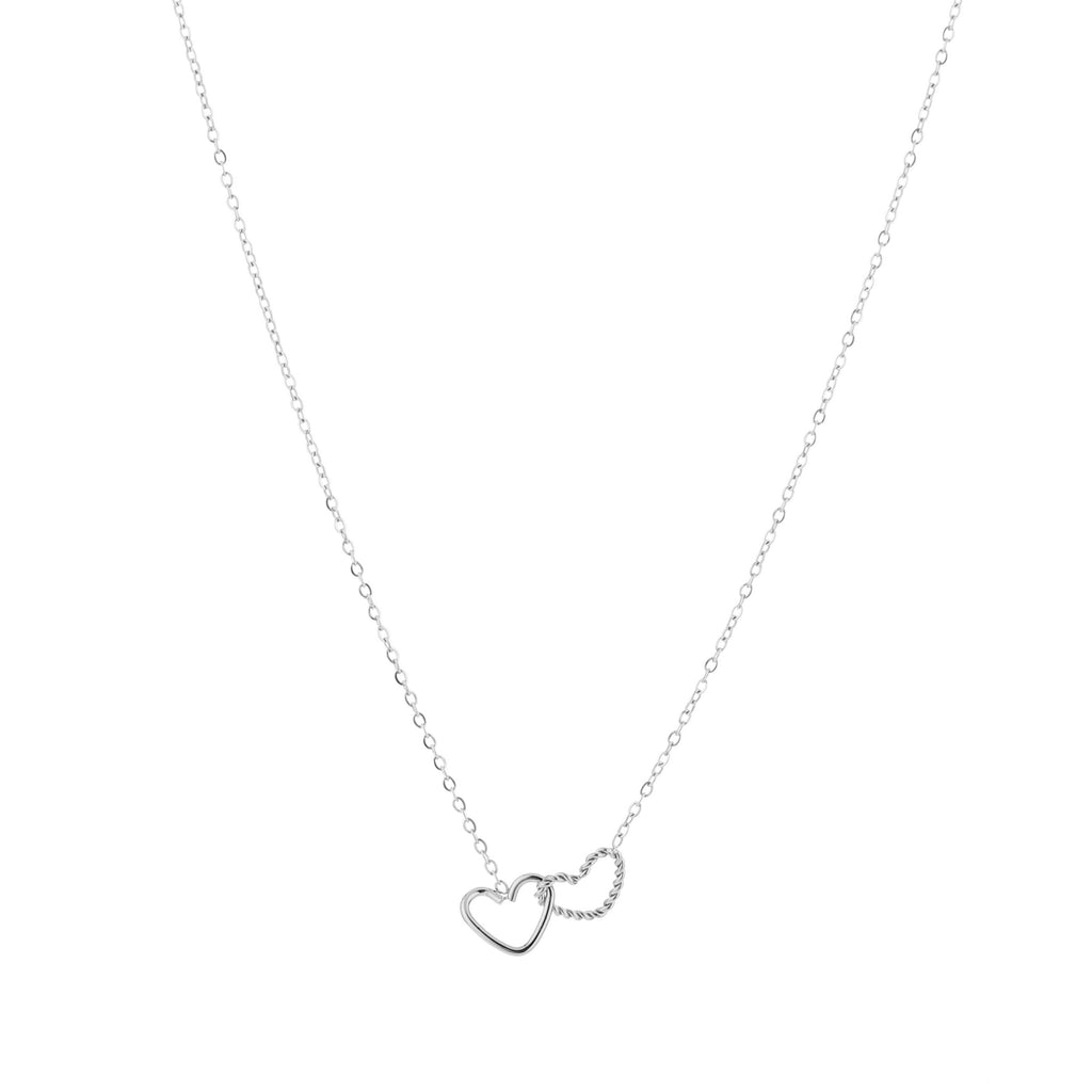 Necklace intertwined hearts (plain/pattern)