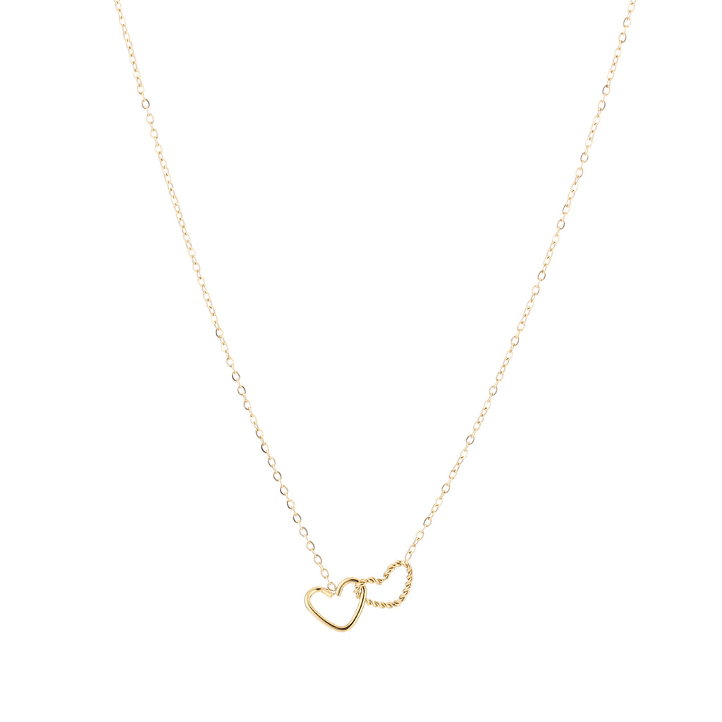 Necklace intertwined hearts (plain/pattern)