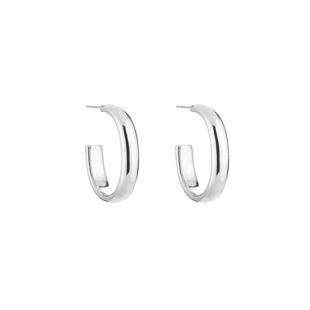 Stud oval earrings plain thick