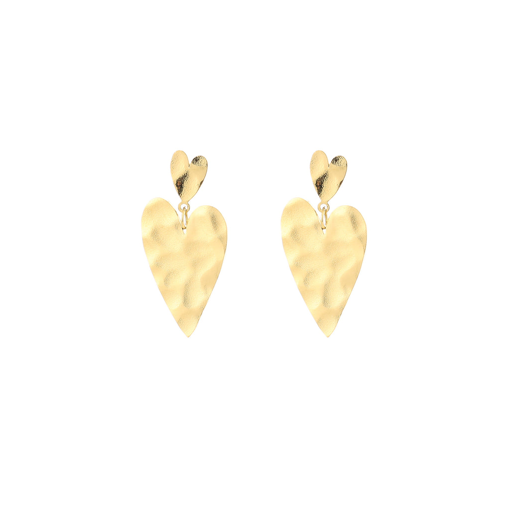 Earrings double hearts