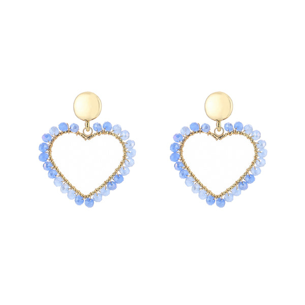 Beaded hearts earrings