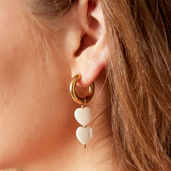 Earrings pearly hearts