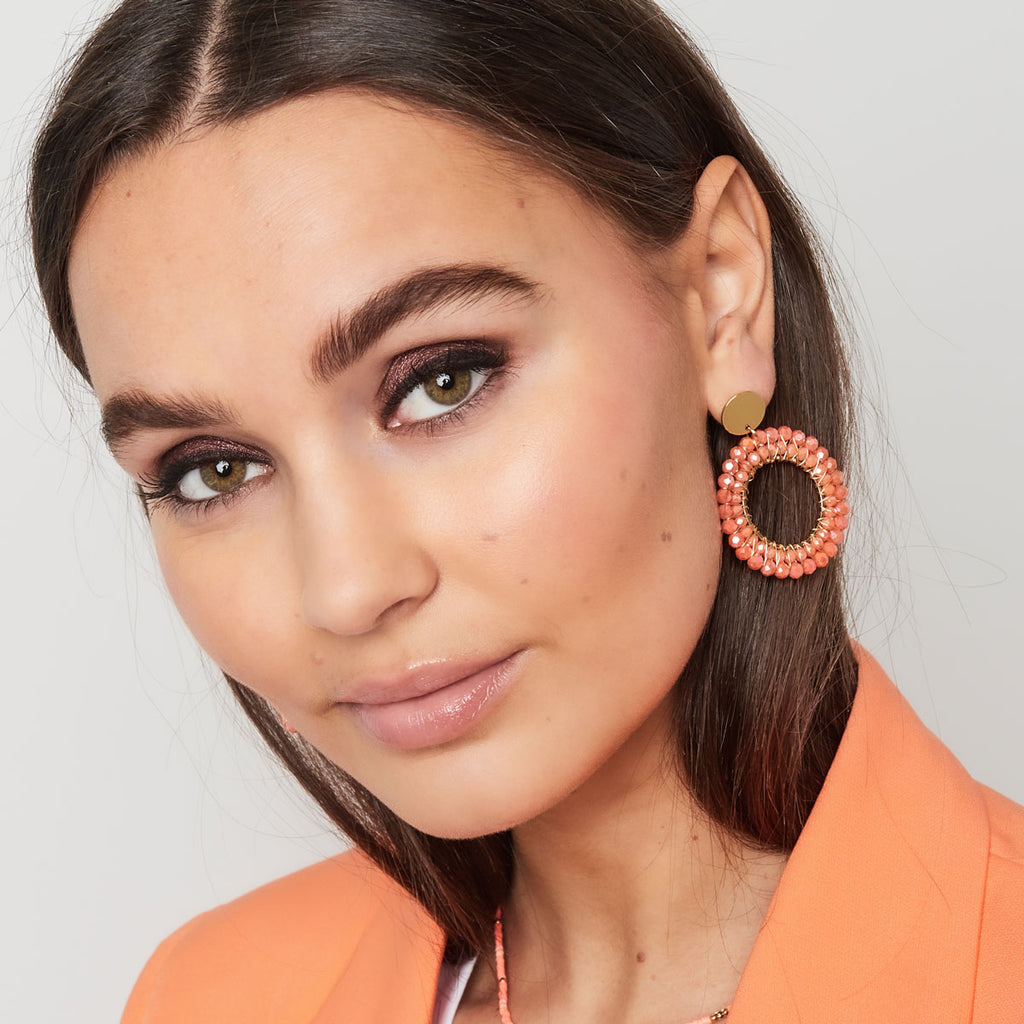 Statement double layered beads earrings