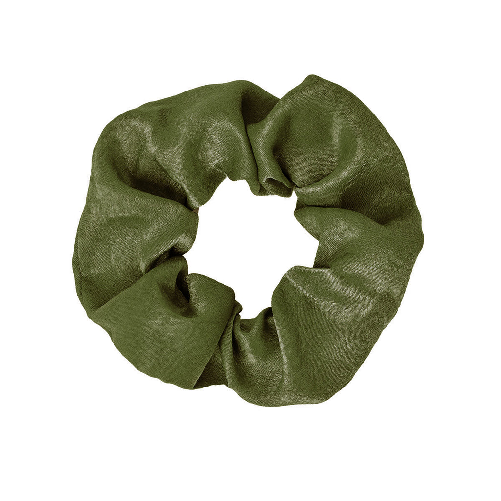 Scrunchie satin army green