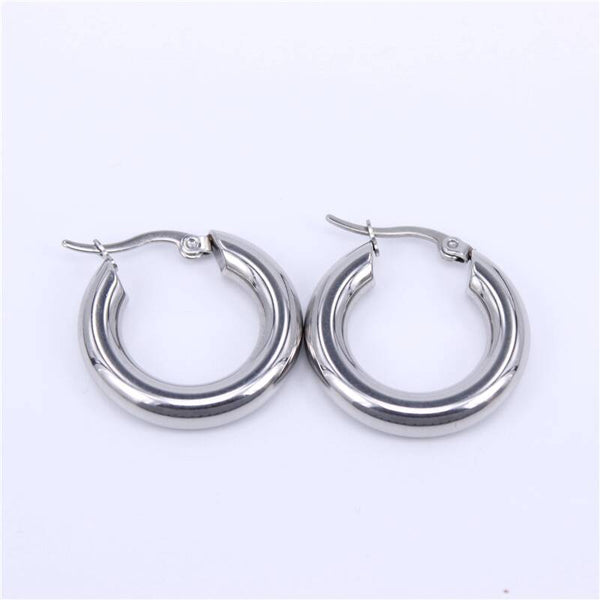 Hoop earrings plain 25 mm