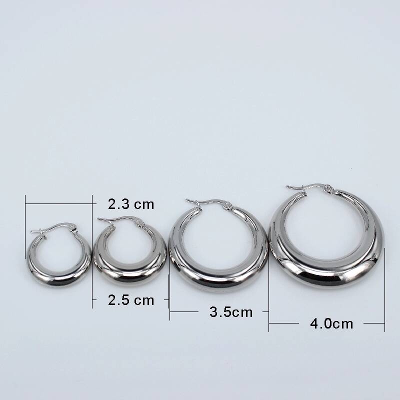 Hoop earrings plain 70's medium