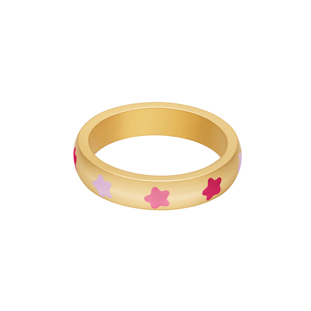 Ring colored stars pink