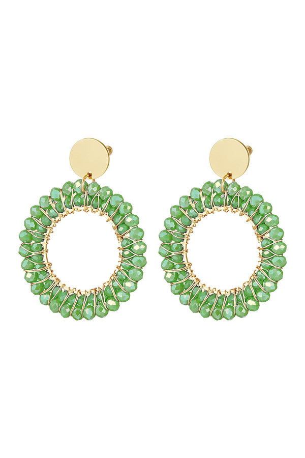 Statement double layered beads earrings