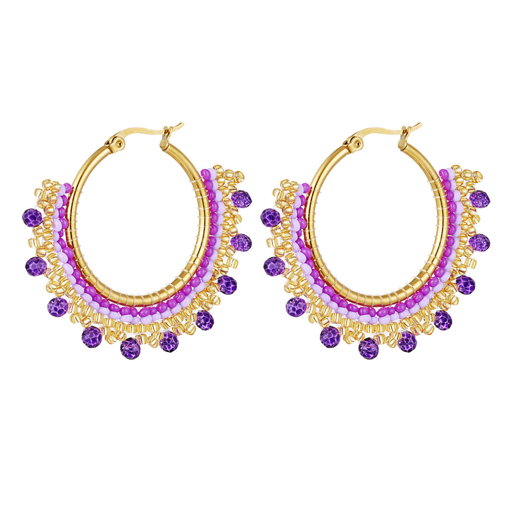 Colourful beads earrings
