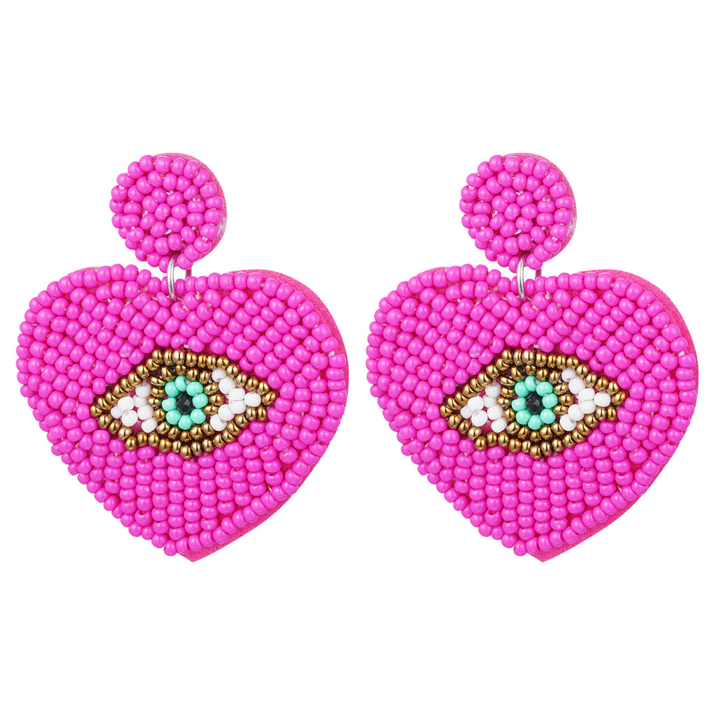 Beaded earrings with eye