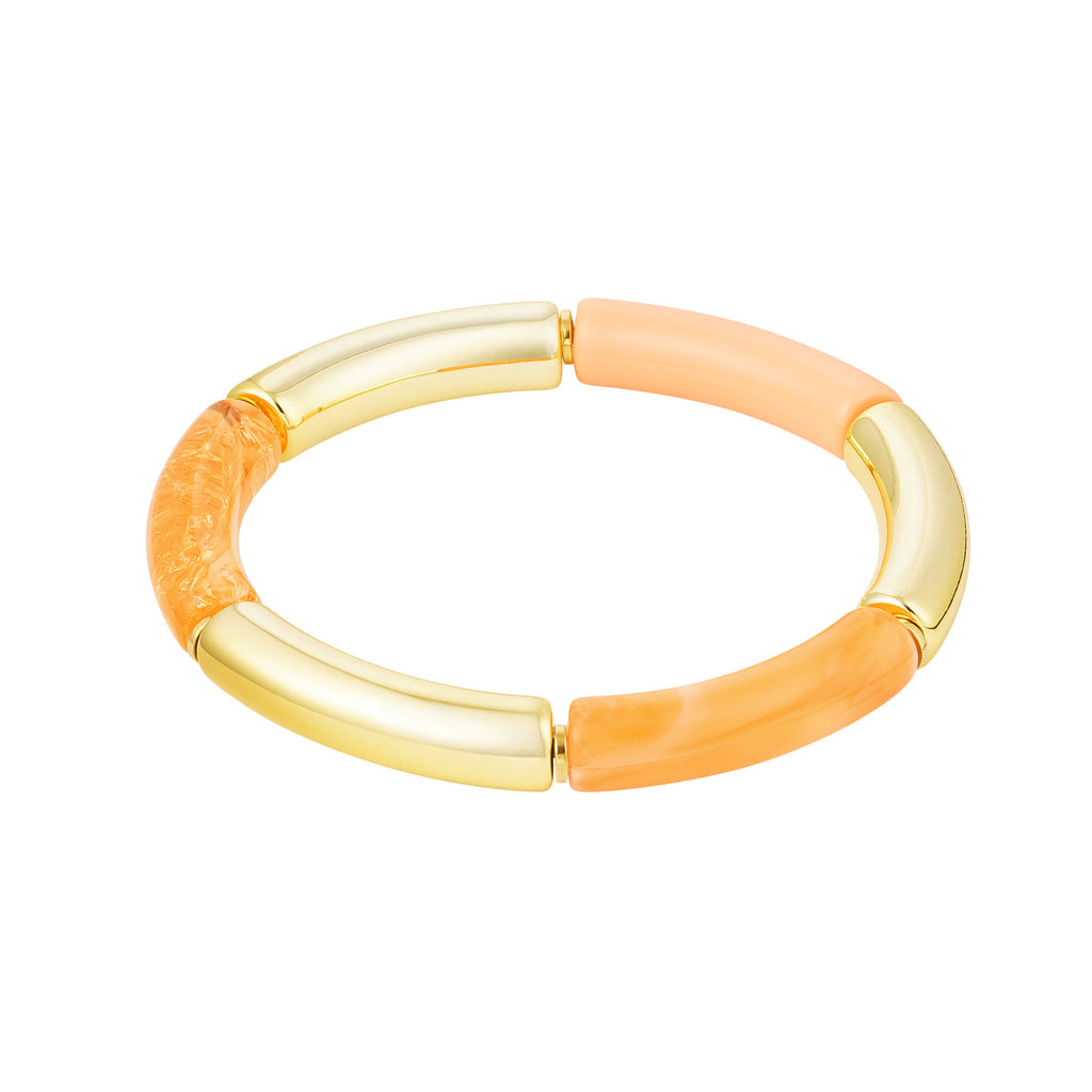 Tube bracelet gold plain